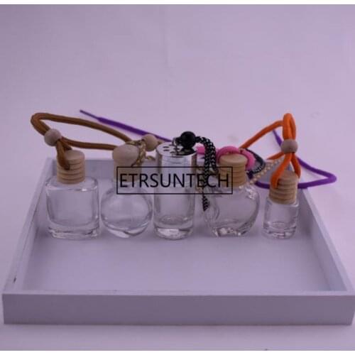 Empty Glass Bottle Fragrance Car-styling Ornament For Essential Oils Diffuser Air Freshener Car Hanging Perfume F1263
