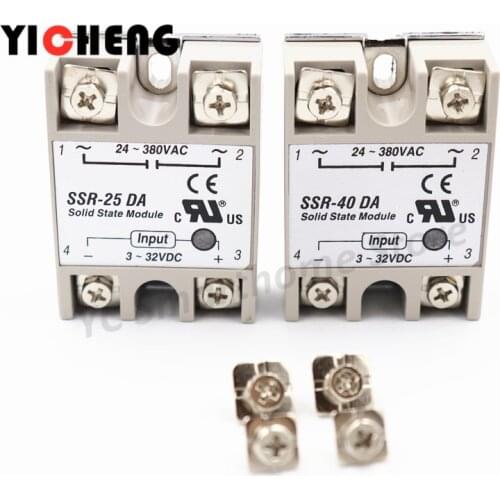 Voltage relay Single-phase solid state relay Transparent shell plastic cover shell Small solid rail radiator seat SSR-40DA 25DA