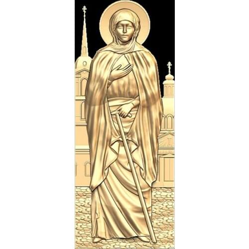 Religion 3d model relief for cnc STL format Icon-Kseniya-peterburgskaya 3d model stl relief artcam vectric aspire