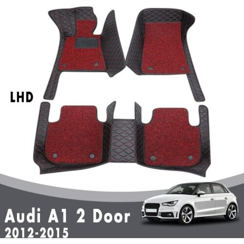 Luxury Double Layer Wire Loop For Audi A1 2 Door 2015 2014 2013 2012 Car Floor Mats Interior Accessories Custom Protector Cover