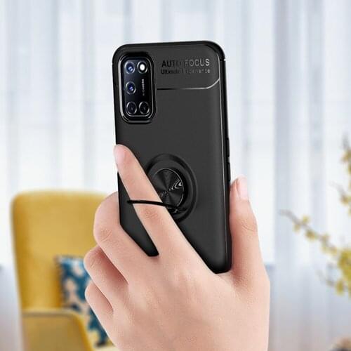 For Oppo A92 Case Luxury Ring Back Cover Soft ShockProof Silicone Case For OPPO A92 A 92 OPPOA92 Phone Cases