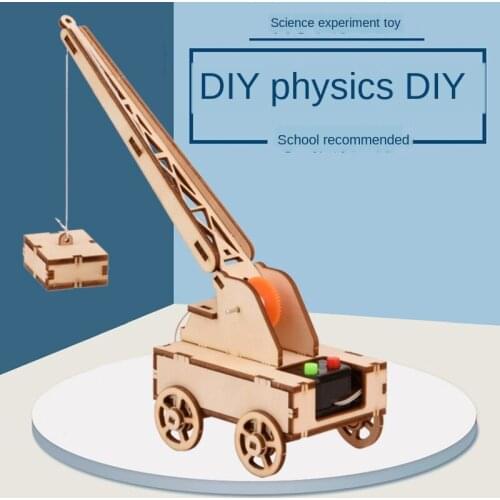 Manual Diy Wooden Puzzle Crane Assembly Model Puzzle Creative Decompression Crafts Gifts Childrens Toys P290
