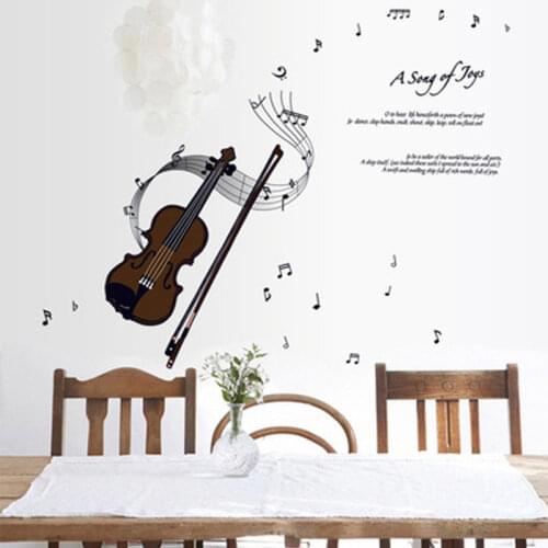 Self-adhesive Wallpaper Black Violin Pattern for Living Room Bedroom Home Decoration Vinyl Decals Waterproof Wall Stickers