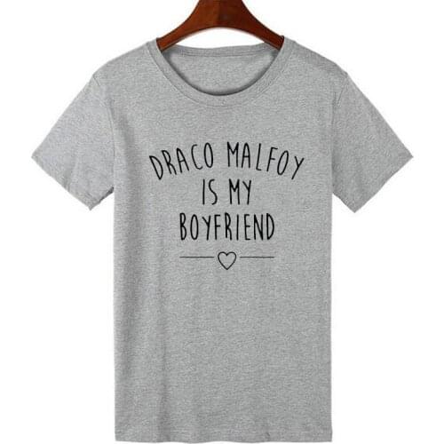 Skuggnas Draco Malfoy Is My Boyfriend t-shirt 90s women fashion blogger Tee Shirt cute Casual Tumblr Harajuku aesthetic Tops