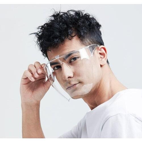 Oversized Protective Faceshield Visor Glasses Men Women Full Face Covered Anti-Spray Mask Goggles Anti-Fogging Safety Sunglasses