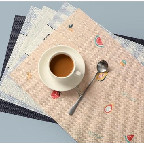 45x30cm Deer Lemon Print Pattern Heat Insulation Placemat Anti-slip Cup Pad Dining Table Decor