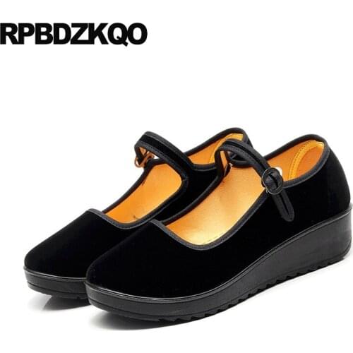 Round Toe Cheap China Designer Big Size Footwear 4 34 Autumn 2021 Suede Discount Female Pumps Black Casual Shoes Women Classic