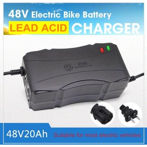 48V 20AH Smart Charger Electric Bike Car E-Bike Scooter Charging Adapter DC59V 2.8AH For Lead Acid Battery Accumulators 12AH