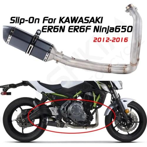 ER-6N Motorcycle Full System Exhaust Muffler Pipe Slip On For kawasaki ER6N ER6F NINJA650R Ninja650 Z650 2012-2016 Exhaust