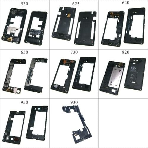 For Nokia Lumia 530 625 640 650 730 820 950 Rear Back Plate Middle Frame Bezel With Loud Speaker Parts
