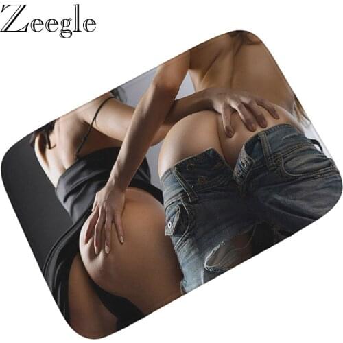 Zeegle Printed Outdoor Front Door Mats Flannel Home Decoration Non-slip Floor Mat Water Absorption Kitchen Carpet And Foot Rug