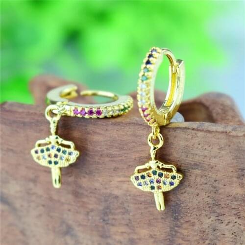 Womens Long Drop Earrings Cute Unique Dancing Girls Ballet Dancer Stud Earrings Rainbow Zircon Stone Ballerina Earrings Jewelry