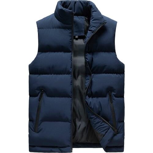 Winter Mens Jacket Sleeveless Vest Male Zipper pocket Warm Vest Coats Slim Men Stand Collar Army Thicken Waistcoats Clothing