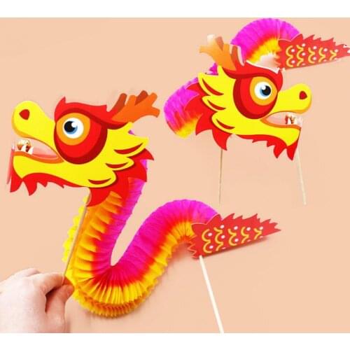 1 Set Kids Handcraft Kit Easy-using Handmade Creative Chinese Festival Dragon Handcraft Toy for Children