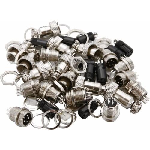 10 Set GX12 2/3/4/5/6 Pin Electrical Silver Aviation Plug Male + Female Socket Connector 12mm For Audio Video Mayitr