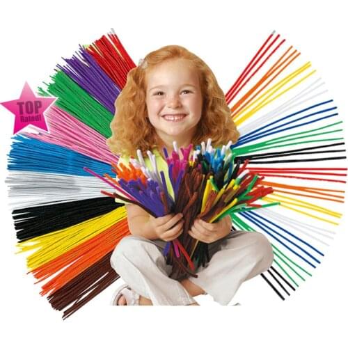 100pcs Montessori Materials Chenille Children Educational Toy Crafts For Kids Colorful Pipe Cleaner Handmade DIY Toys