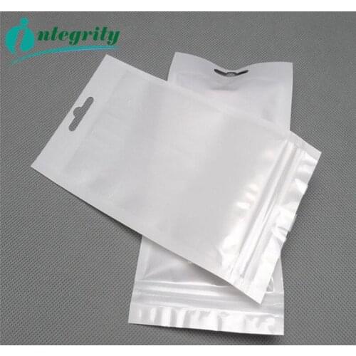 16*20cm 50pcs Retail Zip Lock mobile Phone Case plastic Packaging Bag White/clear Self Seal Zipper Plastic Storage Bag