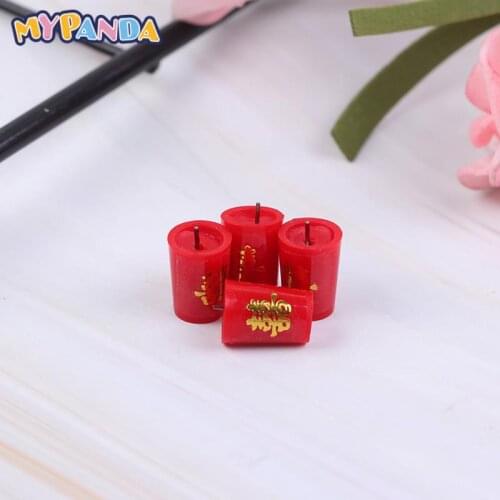 2/4Pcs 1/12 Dollhouse Miniature Accessories Mini Resin Candles Simulation Furniture Model Toys for Doll House Decoration