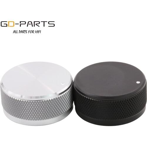 35x16mm Machined Solid Aluminum Volume Sound Knob Hifi Vintage Tube AMP DAC CD Turntable Radio Potentiometer Cap Silver Black