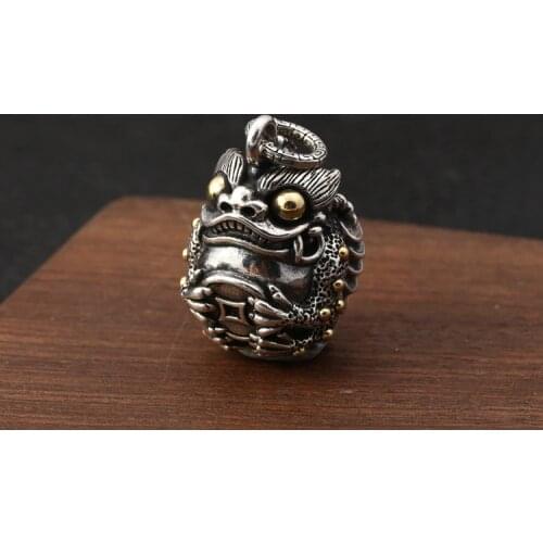 925 sterling Silver toad treasure pendant charm jewelry for men women gift A4844