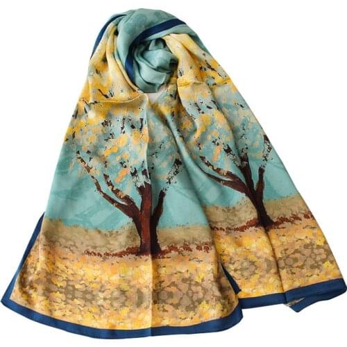 Brand Designer Silk Scarf High Quality Foulard Bandana Long Large Shawls Wraps Summer Neck Scarves Pashmina Lady Hijab Anti-sun