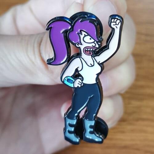 Fry Leela Bender Zoidberg Planet Express Badge Americna sitcom inspired Brooch Cartoon Animation jewelry