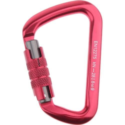 CE 28KN Climbing Carabiner Outdoor D-Shape Aluminum Rock Climbing Hiking Screw Locking Carabiners
