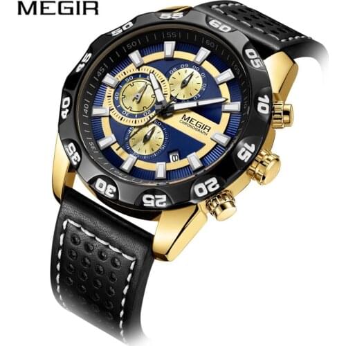 MEGIR Men Sport Watch Mens Watches Top Brand Luxury Chronograph Watch Men Fashion Calendar Clock Relogio Masculino Reloj Hombre