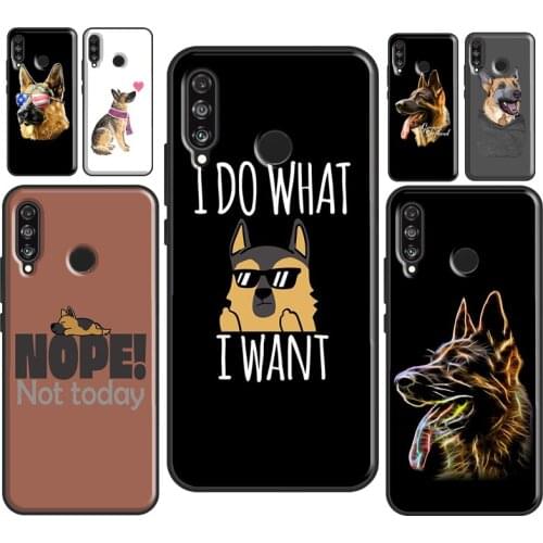 German Shepherd Dog Cartoon Phone Case For Huawei P20 Lite P40 P30 Pro Mate 10 20 Lite P Smart Z 2019 2021 Soft Cover