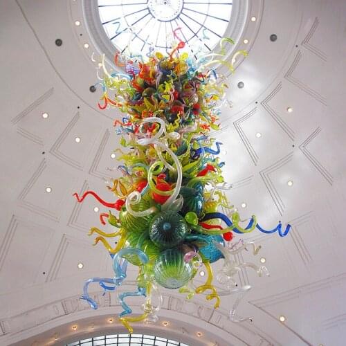 Chihuly Style Hand Blown Glass Pendant Lamps Colorful American Pride Luxury Art Decorative Chain Hanging Chandelier Custom