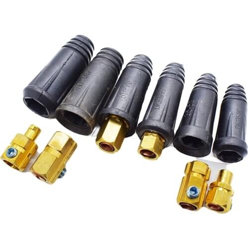 European Electric Welding Machine Rapid Connectors Fitting Cable Connector-Plug 200Amp DKJ 35 50 70 95 2pcs Per Sets