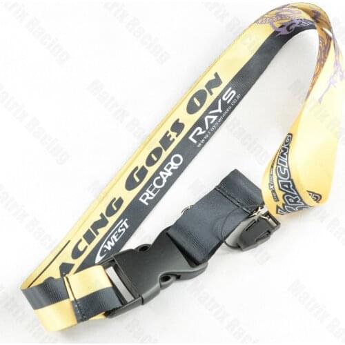 JDM Style Recaro Rays Cellphone Lanyard JDM Racing Car Keychain ID Holder Mobile Neck Strap with Quick Release