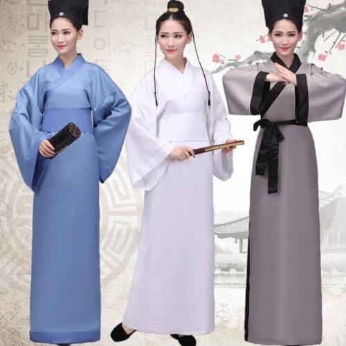 Chinese Traditional Hanfu Men Women 3 Color Male Hanfu Costume Chinese Style Clothing Hanfu Robe Pattern for Men