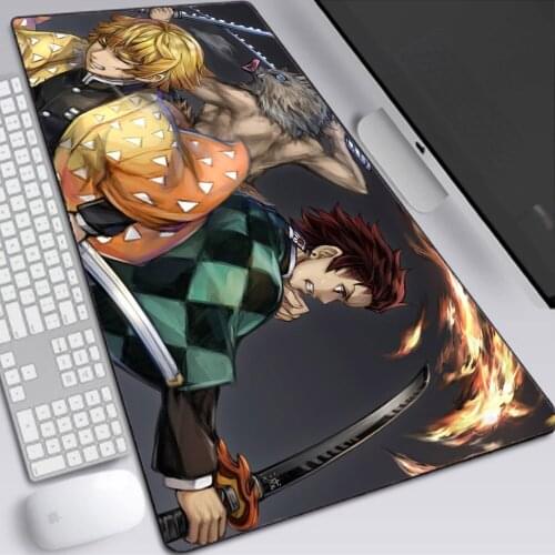 Mouse Pad Anime Ghost Slayer Mini Pc Gaming Accessories Laptop One Piece of Large Mousepad Rubber Carpet Xxl 400x800mm Desk Mat