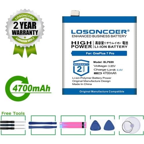 LOSONCOER Battery 4700mAh BLP699 Battery For Oneplus 7 Pro Mobile Phone Batteries Free Tools