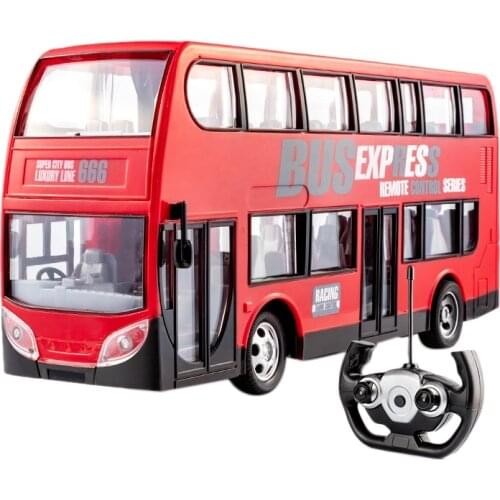 RC Bus Simulation Remote Control Double Layer Realistic rc City bus car With lights Toys for Kids