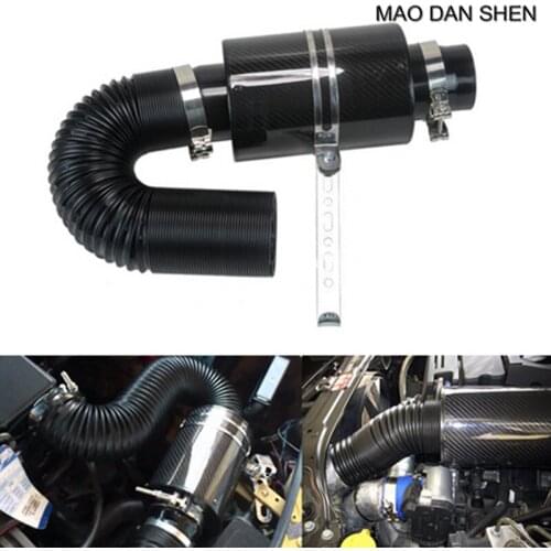 Car modification Auto Air Filter Box Carbon Fiber Cold Feed Induction Air Intake System Kit Universal