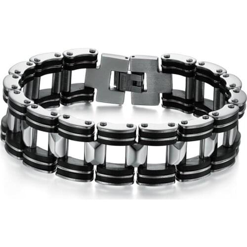 Mens Titanium Stainless Steel Bracelet stainless steel jewelry Silicone tennis boho mens jewellery luxury brand accessories