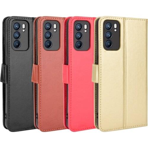 Apply to OPPO Reno6 5G leather mobile phone shell clamshell OPPO Reno6 pro retro magnetic mobile phone shell protective case