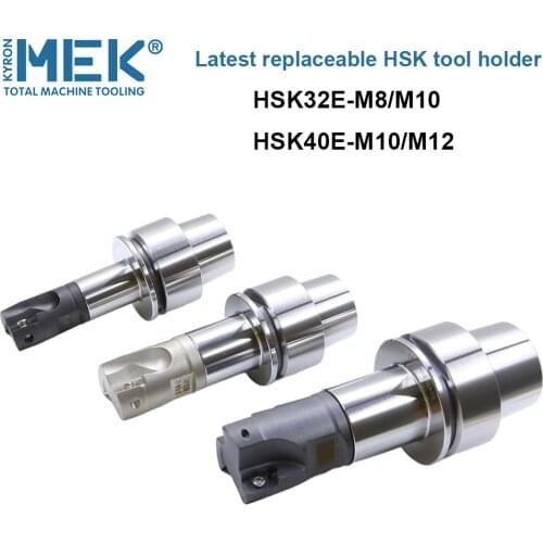 Stainless Steel MEK HSK32E hsk40e Indexable End Mill Tool Holder M8/M10/M12 Cutter Head for CNC Machining Center Spindle