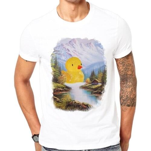 Novelty Fashion Old school duck print tshirt Men T-Shirt Cool Man Summer Shirt Brand Fashion Tee Shirt Comfortable Tops