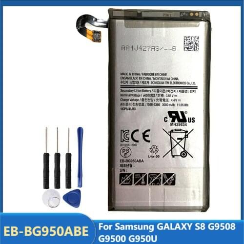 Original Replacement Phone Battery EB-BG950ABE For Samsung GALAXY S8 SM-G9508 G9508 G9500 G950U Rechargable Batteries 3000mAh