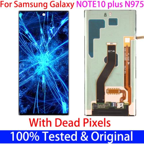 For Samsung Note10+ Note10plus lcd N975N N975F 6.8''Original AMOLED Note 10 plus lcd display touch screen with defect