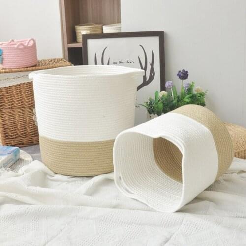 Simple Cotton Thread Storage Baskets Dirty Basketry Snacks Woven Boxes Nordic Childrens Toys Finishing Bucket Laundry Basket