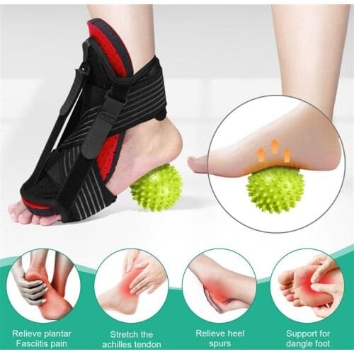 Healifty Plantar Fasciitis Night Splint Kit Adjustable Foot Drop Orthotic Brace with 2 Foot Pads 1 Massage Ball Foot Support