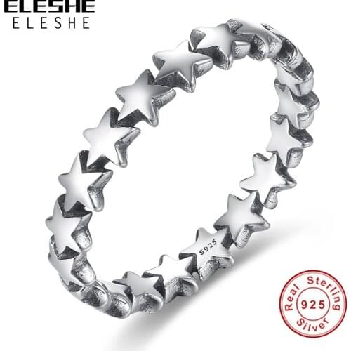 Star Trail Stackable Finger Ring For Women Wedding 100% 925 Sterling Silver Rings for Girls Fashion Jewelry 2018