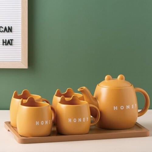 Creative Cartoon Ceramic Tea Set Living Room Simple Cold Water Kettle Meow Cup Afternoon Tea Cup Gift Set