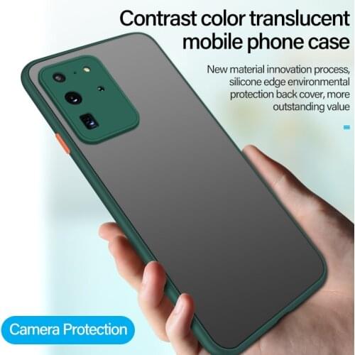 Ultra-thin Hybrid Simple Matte PC Phone Case For Samsung Galaxy S20 S10 5G S9 S8 Note 10 9 8 Plus Silicone Bumper Frosted Cover