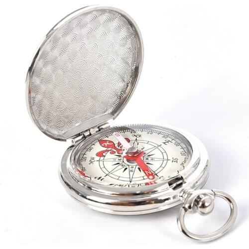 Vintage Copper Flip Cover Metal Pocket Watch Flip Compass Camping Hiking Boating Nautical Marine Survival Compass