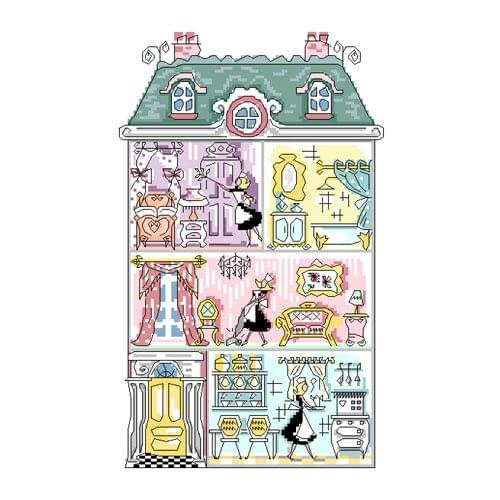 Cross stitch Handmade 14CT Counted Canvas DIY,Cross-stitch kits,Embroidery M The woman in the house 27-37